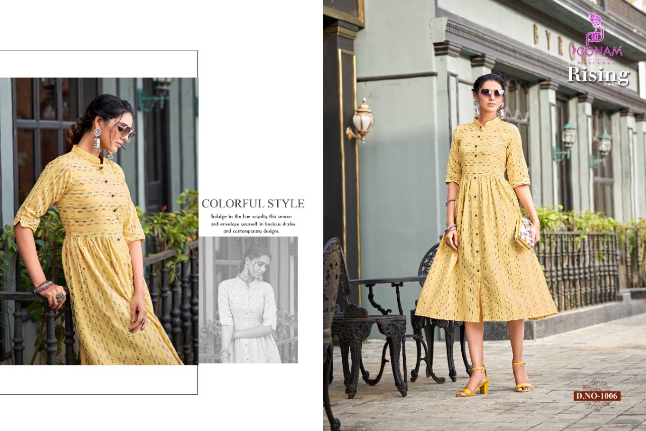 Poonam Rising 2 Trending Cotton Printed Ethnic Wear Kurti Collection